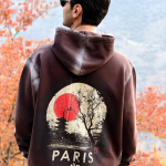 هودی چاپی سه نخ پاریس